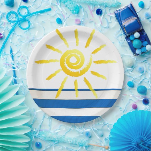 borden van "Bright Sunshine"-papier Papieren Bordje (Feest)