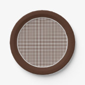 Borden van bruin gingham-Chocolate Papieren Bordje (Voorkant)