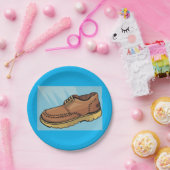 Borden van bruin schoeisel papieren bordje (Feest)