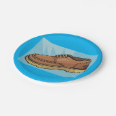 Borden van bruin schoeisel papieren bordje (Gekanteld)