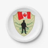 Borden van Canadese Soldaat Paper Papieren Bordje (Voorkant)