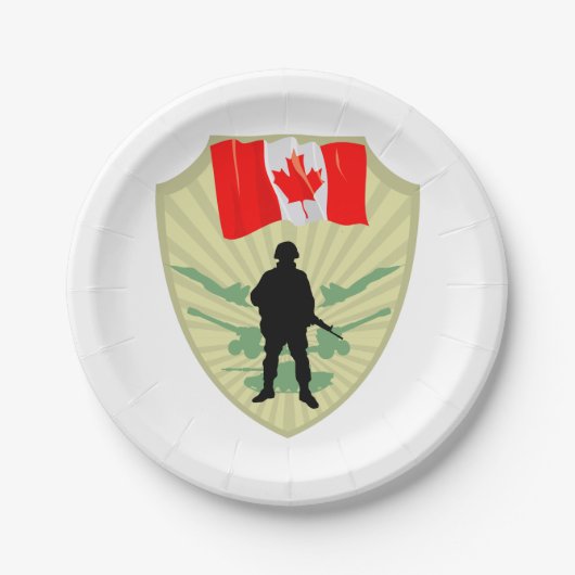 Borden van Canadese Soldaat Paper Papieren Bordje (Voorkant)