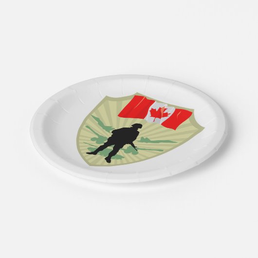 Borden van Canadese Soldaat Paper Papieren Bordje (Gekanteld)