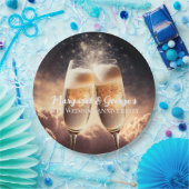 Borden van champagne-flessenpapier papieren bordje (Feest)