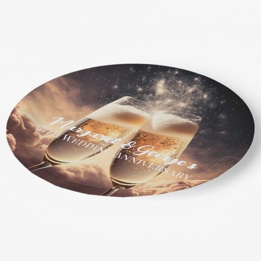 Borden van champagne-flessenpapier papieren bordje (Gekanteld)