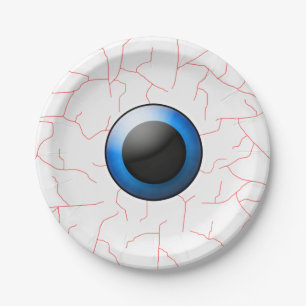Borden van Creepy Eyeball Halloween Party Papieren Bordje
