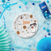 Borden van Cute Ghosts en Pumpkin Halloween Party Papieren Bordje (Feest)