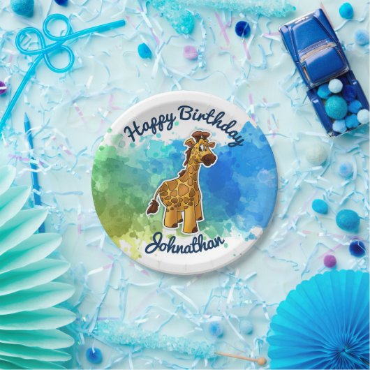 Borden van Cute Giraffe Party Papieren Bordje (Feest)