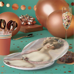 Borden van dameshaar papieren bordje