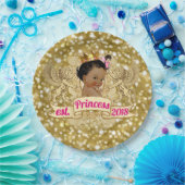 Borden van de Afrikaanse prinses Pink en Gold Glit Papieren Bordje (Feest)