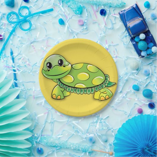 BORDEN VAN DE baby TURTLE PARTIJ Papieren Bordje (Feest)