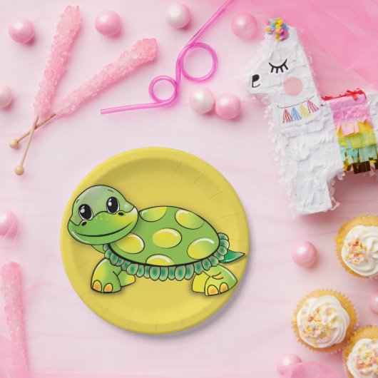 BORDEN VAN DE baby TURTLE PARTIJ Papieren Bordje (Feest)