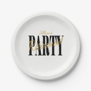 Borden van de Black and Gold Retirement Party Papieren Bordje