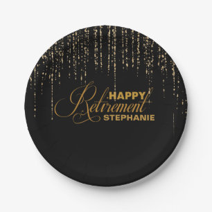 Borden van de Black and Gold Retirement Party Papieren Bordje