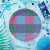 Borden van de bouwstenen en -blokken papieren bordje (Feest)