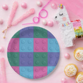 Borden van de bouwstenen en -blokken papieren bordje (Feest)