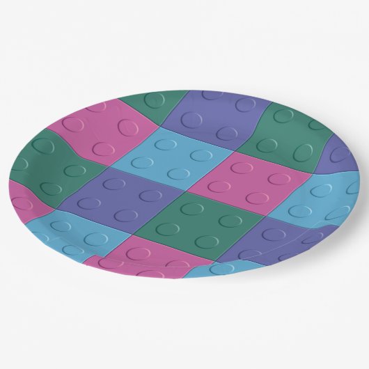 Borden van de bouwstenen en -blokken papieren bordje (Gekanteld)