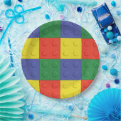 Borden van de bouwstenen en -blokken papieren bordje (Feest)