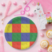 Borden van de bouwstenen en -blokken papieren bordje (Feest)