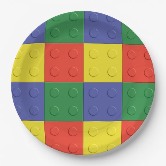 Borden van de bouwstenen en -blokken papieren bordje (Voorkant)
