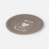 Borden van de Burlap country chic mason jar bruilo Papieren Bordje (Gekanteld)