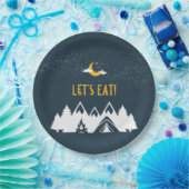 Borden van de Camping Party/Ronde Papieren Bordje (Feest)