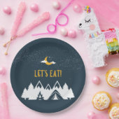 Borden van de Camping Party/Ronde Papieren Bordje (Feest)