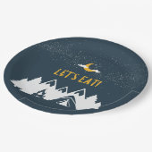 Borden van de Camping Party/Ronde Papieren Bordje (Gekanteld)