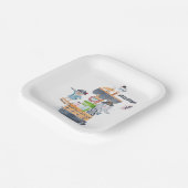 Borden van de dierenpiratenpartij papieren bordje (Gebogen)