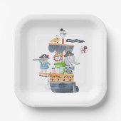 Borden van de dierenpiratenpartij papieren bordje (Voorkant)