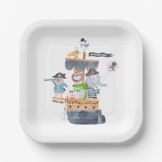 Borden van de dierenpiratenpartij papieren bordje (Voorkant)