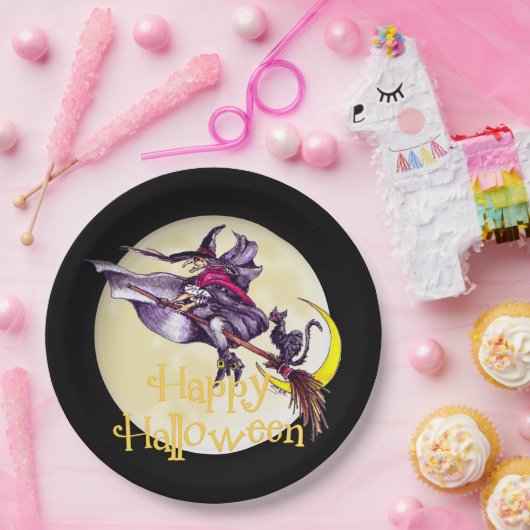 Borden van de Halloween Witch Holiday Papieren Bordje (Feest)
