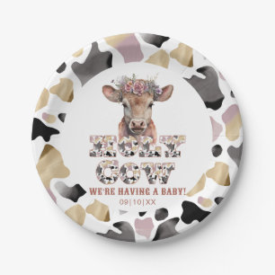 Borden van de Holy Koe Rustic Baby shower Party Papieren Bordje