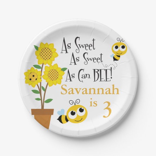 Borden van de honingbijenpartij papieren bordje (Voorkant)