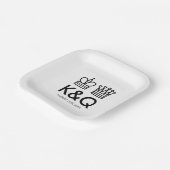 Borden van de koning en de koninginnenschaakictoir papieren bordje (Gebogen)