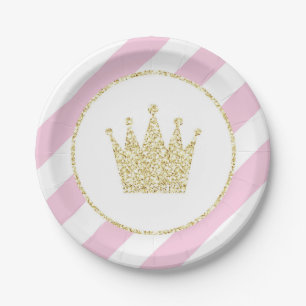 Borden van de kroonpartij van Roze en Gold Princes Papieren Bordje