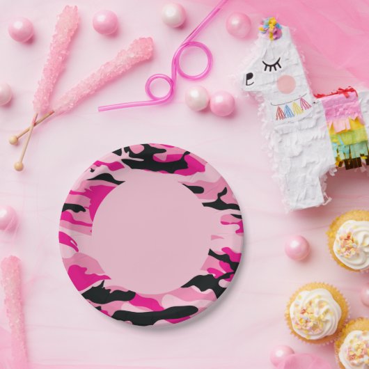 BORDEN van de Militaire Camouflage-partij GI JANE Papieren Bordje (Feest)