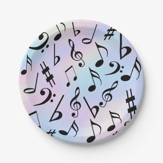 Borden van de muzieknoten-Iridescent-partij Papieren Bordje (Voorkant)