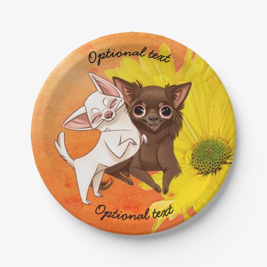 Borden van de papierpartij Chihuahua Papieren Bordje (Voorkant)