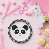 Borden van de Polkadot Panda Party Papieren Bordje (Feest)