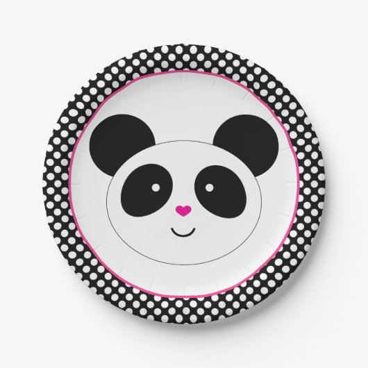 Borden van de Polkadot Panda Party Papieren Bordje (Voorkant)