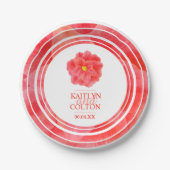 Borden van de rode kamellia-strijder papieren bordje (Voorkant)