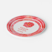 Borden van de rode kamellia-strijder papieren bordje (Gekanteld)