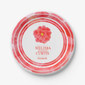 Borden van de rode kamellia-strijder papieren bordje (Voorkant)