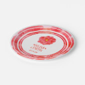 Borden van de rode kamellia-strijder papieren bordje (Gekanteld)