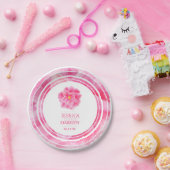 Borden van de roze camellia floral bruiloft papieren bordje (Feest)