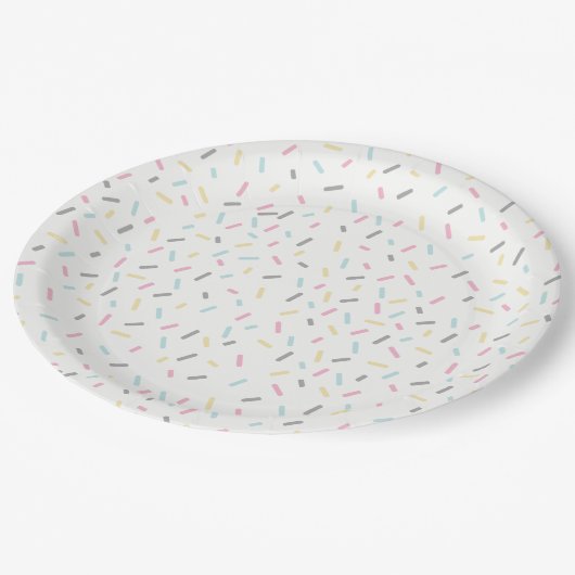 Borden van de sprintpartij (wit) papieren bordje (Gekanteld)