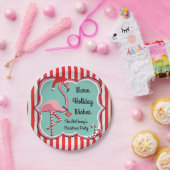 Borden van de Tropische kerstfeestdag Flamingo Papieren Bordje (Feest)