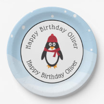 Borden van de verjaardagsfeest in Penguin voor win