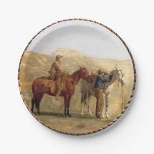 Borden van de westerne Cowboy Horses Party Papieren Bordje